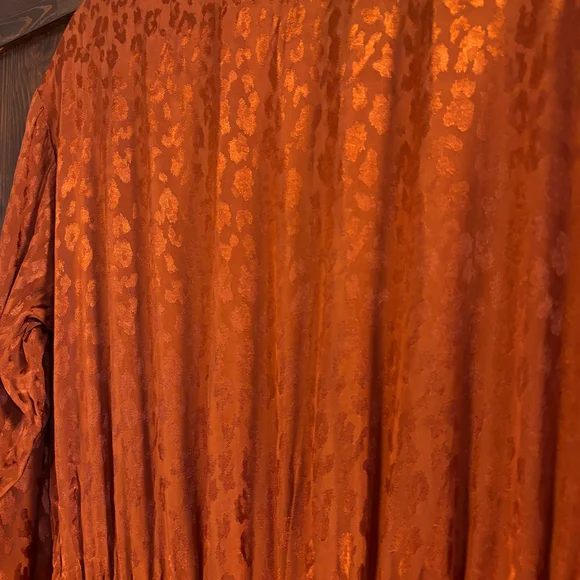 On 34Th Plus Size Animal-Print Jacquard Orange Jumpsuit NWT - Picture 4 of 6